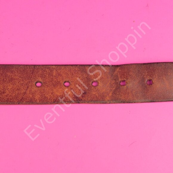 Fossil Georgia Bulldogs Distressed Leather Top Grain Cowhide Belt in Brown 34 - Picture 6 of 9